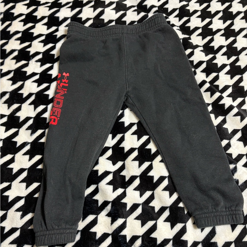 Under Armour infants Charcoal Joggers with Red Logo